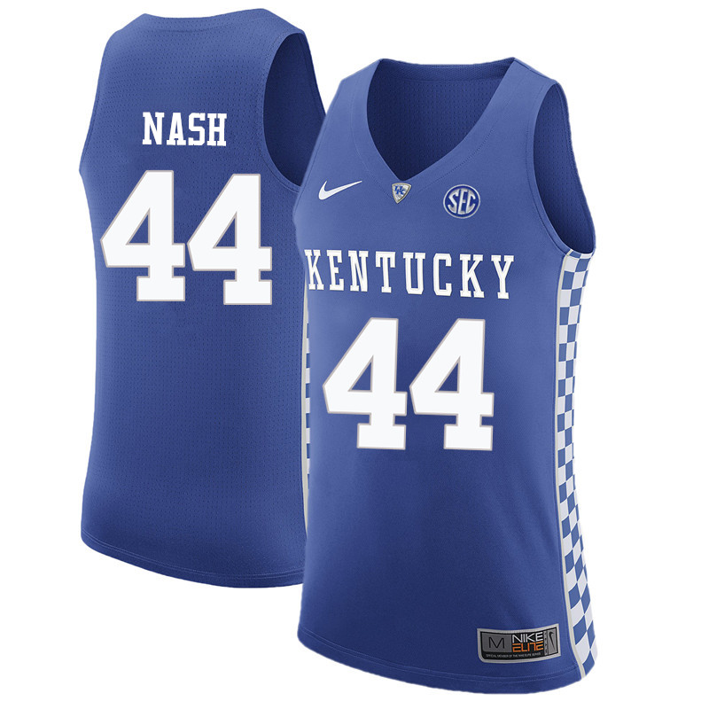 Men Kentucky Wildcats #44 Cotton Nash College Basketball Jerseys-Blue